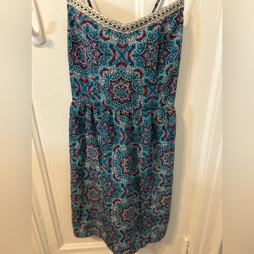 Three Pink Hearts Psychedelic Pattern Juniors Skater Dress